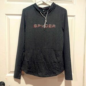 SPYDER ACTIVE Women’s Top Gray Light Hoodie with Pocket. Size M. NWT